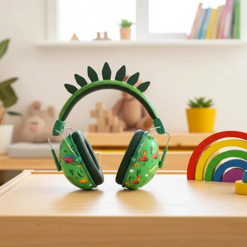 AURICULARES REDUCTORES DE RUIDO CON DISEÑO DE DINOSAURIO - 1