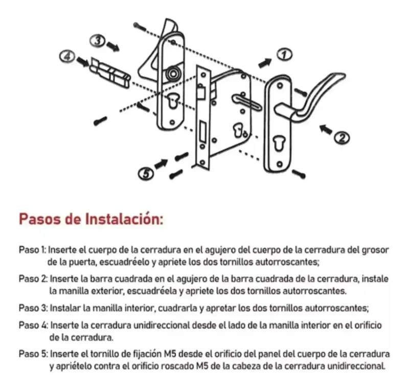 CERRADURA CON MANIJA NEGRA PARA PUERTA SILENCIOSA - 2