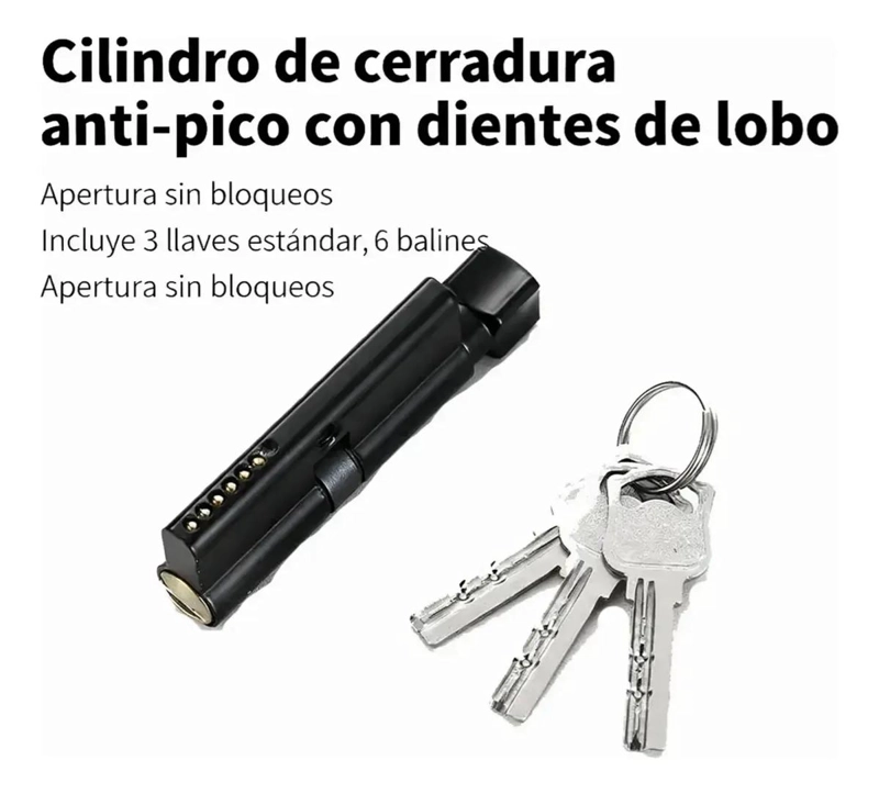 CERRADURA CON MANIJA NEGRA PARA PUERTA SILENCIOSA - 3