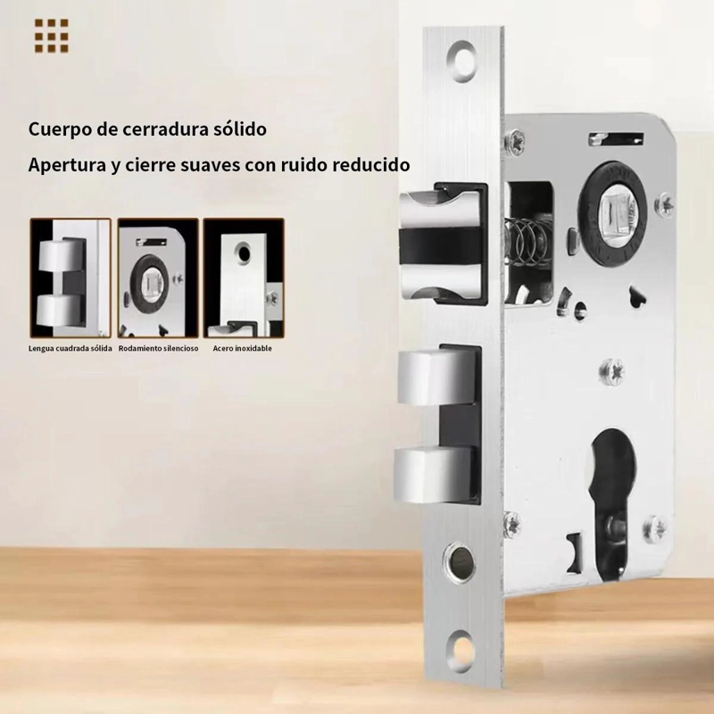 CERRADURA CON MANIJA NEGRA PARA PUERTA SILENCIOSA - 4