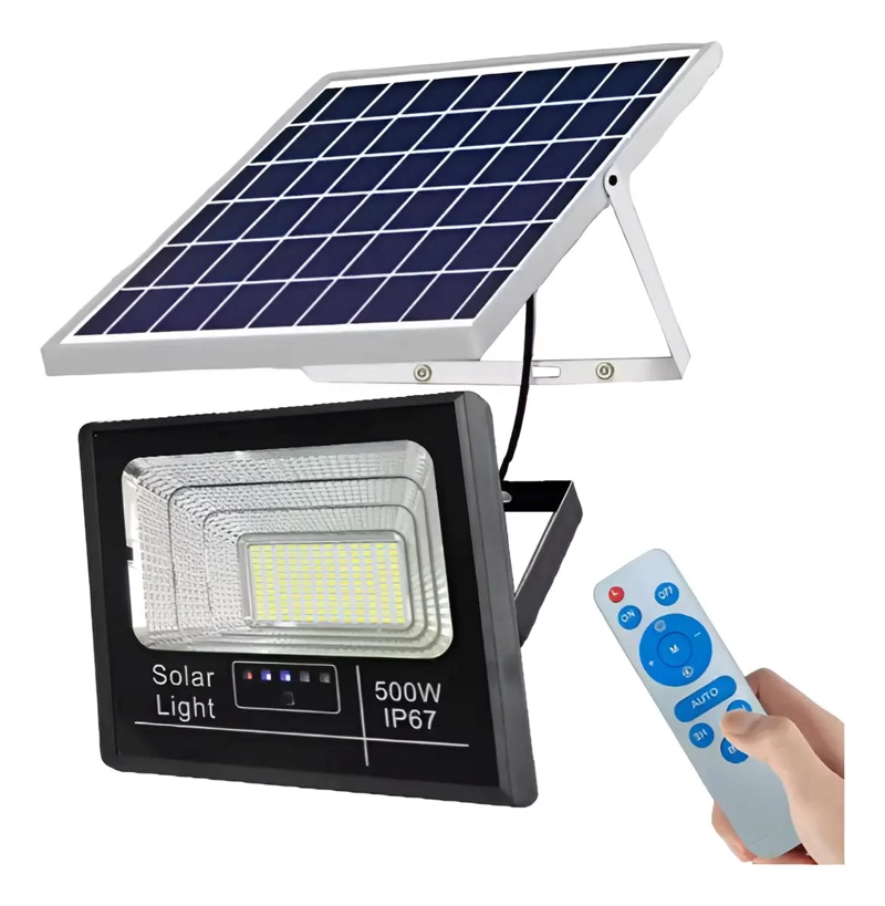PROYECTOR SOLAR LED 500W CON 400 LEDS Y PANEL SOLAR - 1