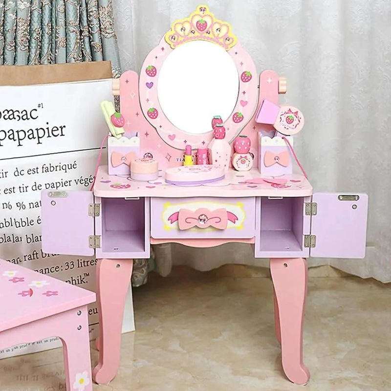 TOCADOR INFANTIL DE MADERA CON SET DE BELLEZA - 2