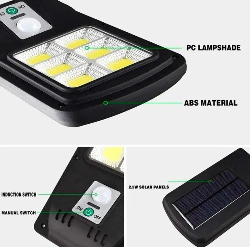 FOCO SOLAR LED 50W CON SENSOR DE MOVIMIENTO Y 48 LEDS COB - 4