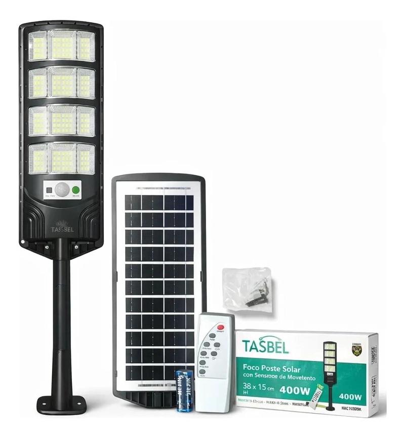 PACK 3 FOCOS SOLARES LED 400W CON SENSOR Y CONTROL - 1