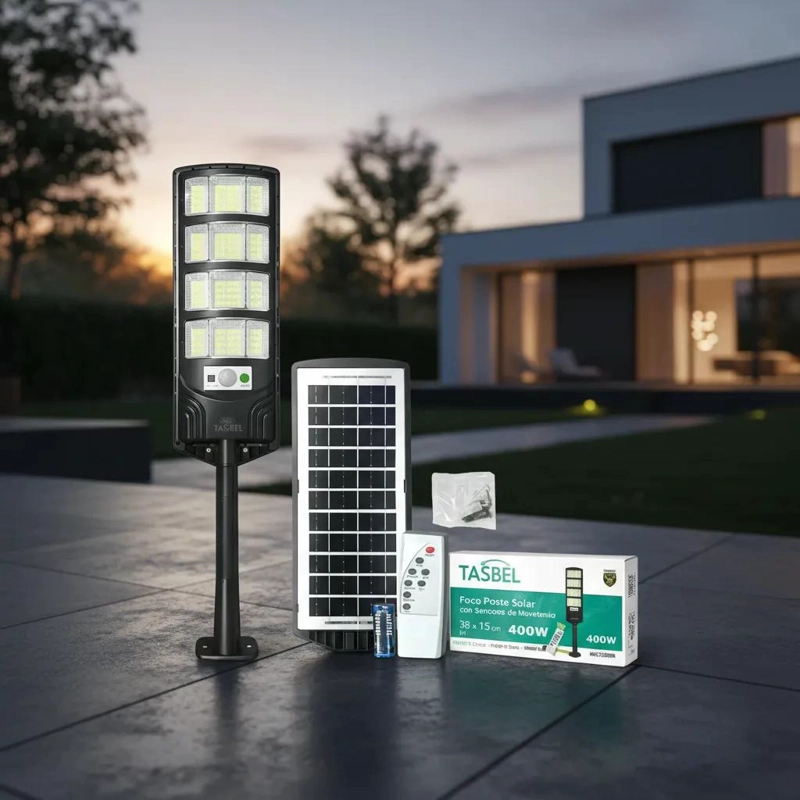 PACK 3 FOCOS SOLARES LED 400W CON SENSOR Y CONTROL - 2