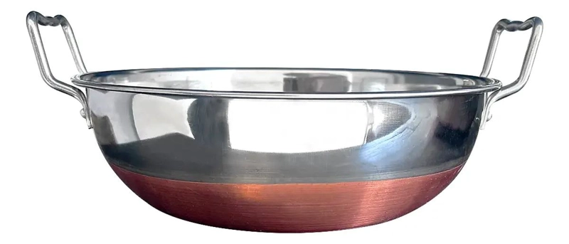 PAILA DE ACERO CON BASE DE COBRE Y OREJAS 40 CM - 1