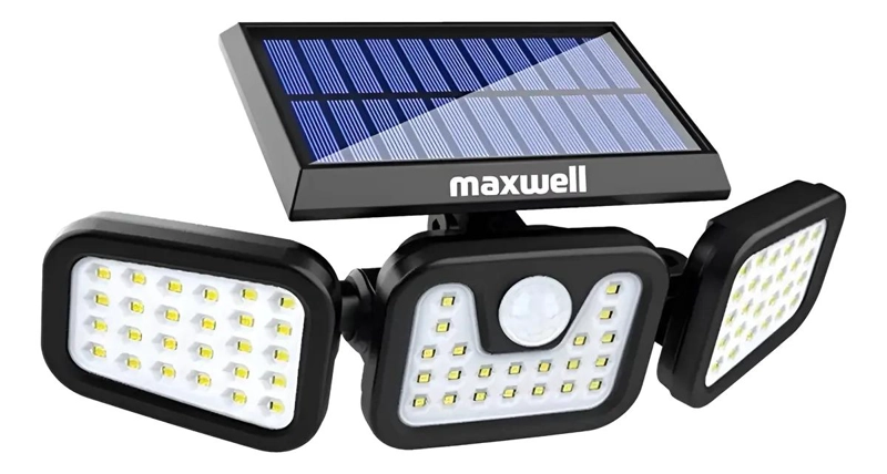 FOCO LED SOLAR EXTERIOR CON SENSOR DE MOVIMIENTO Y 3 DIRE - 1