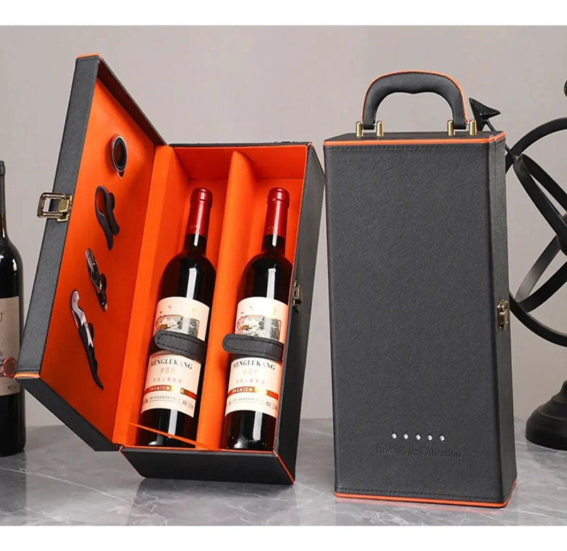 MALETA DE CUERO PARA VINOS CON ACCESORIOS - 4