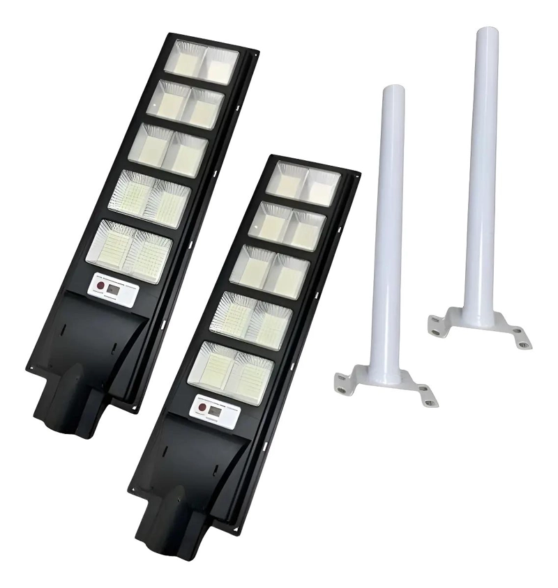 PACK 2 FOCOS SOLARES 300W CON SOPORTES PARA EXTERIOR - 1