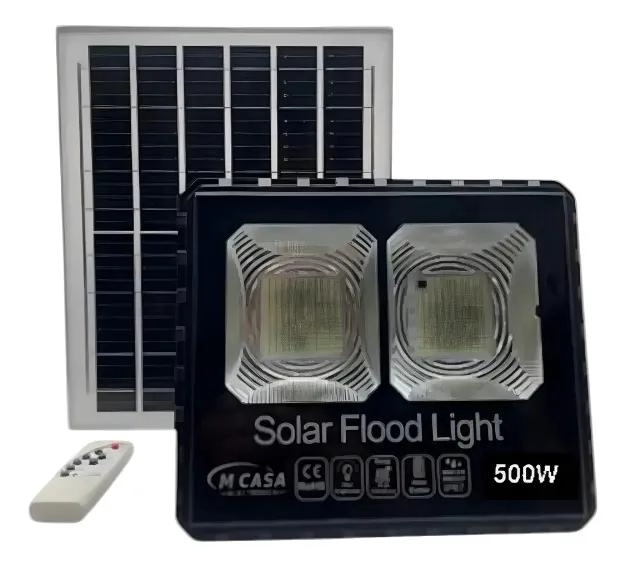 FOCO LED 500W CON PANEL SOLAR SEPARADO - 1