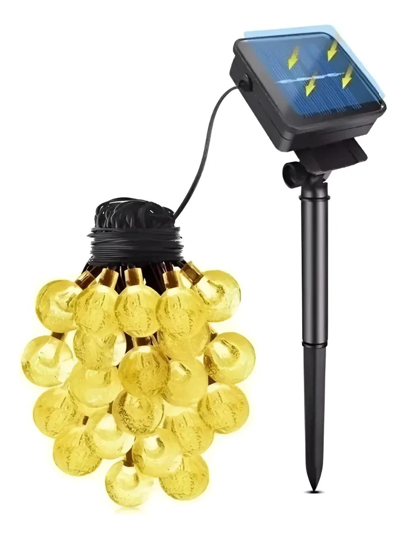 LAMPARA SOLAR CON TIRA LED DE 7 METROS Y 30 LUCES - 1
