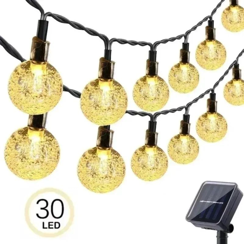 LAMPARA SOLAR CON TIRA LED DE 7 METROS Y 30 LUCES - 2