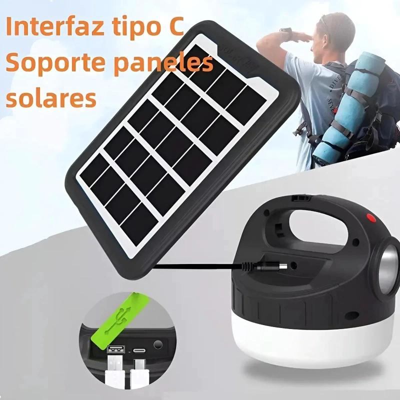 KIT SOLAR CON LUZ LED Y AMPOLLETA PARA CORRIENTE - 4