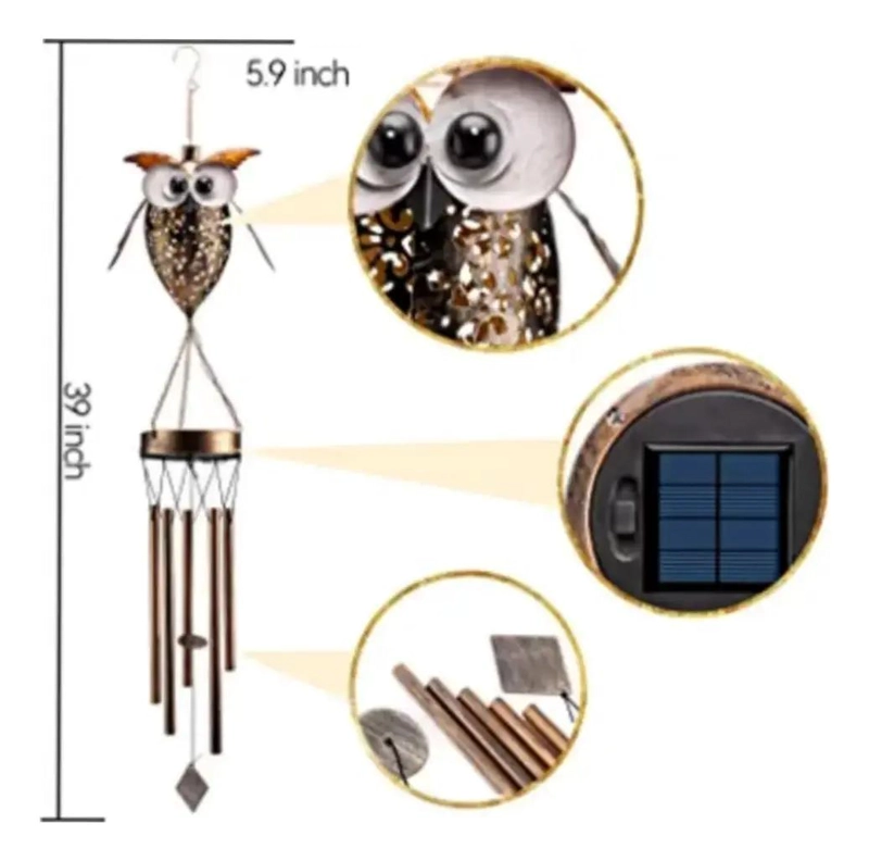 BUHO SOLAR COLGANTE CON LUZ LED Y MOVIMIENTO - 3