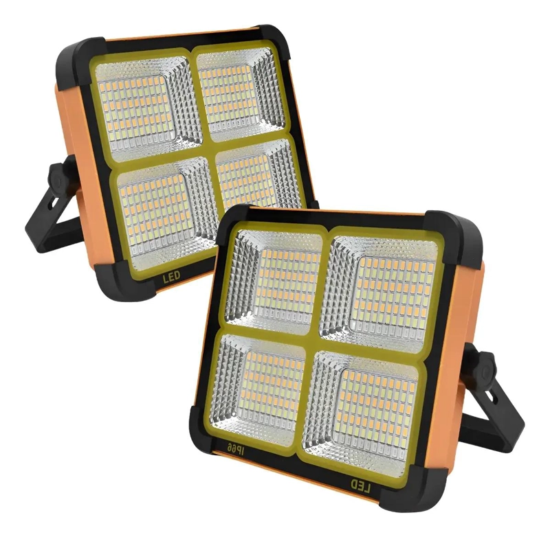 PACK 2 FOCOS LED SOLARES RECARGABLES 500W PARA EMERGENCIA - 1