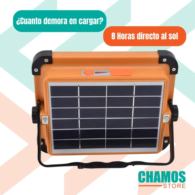 PACK 2 FOCOS LED SOLARES RECARGABLES 500W PARA EMERGENCIA - 5