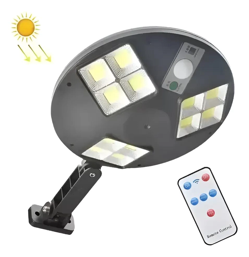 FOCO SOLAR REDONDO CON SENSOR DE MOVIMIENTO Y 12 LEDS - 1
