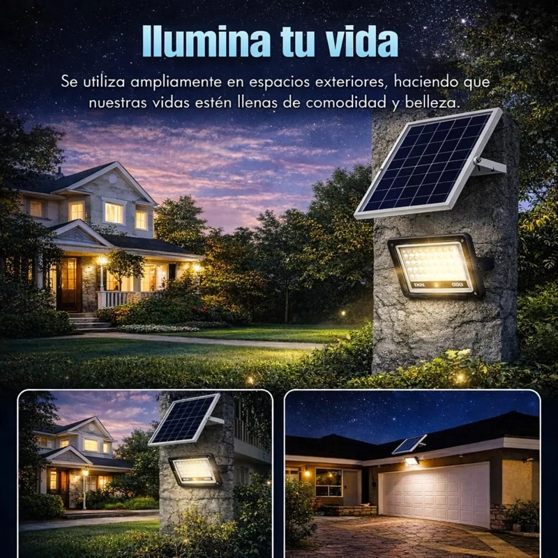 PROYECTOR LED SOLAR 500W CON SENSOR Y PANEL IP66 - 5