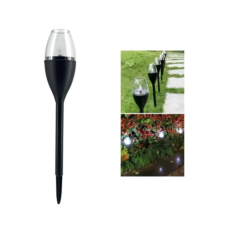 SET 10 FOCOS LED SOLAR PARA JARDIN CON ESTACA ANTORCHA - 1