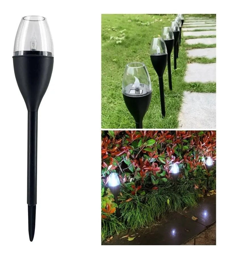 SET 10 FOCOS LED SOLAR PARA JARDIN CON ESTACA ANTORCHA - 2