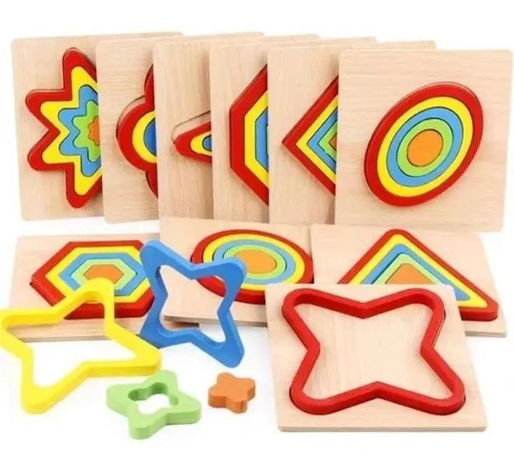 PACK 5 TANGRAMAS DIDACTICOS DE MADERA - 2
