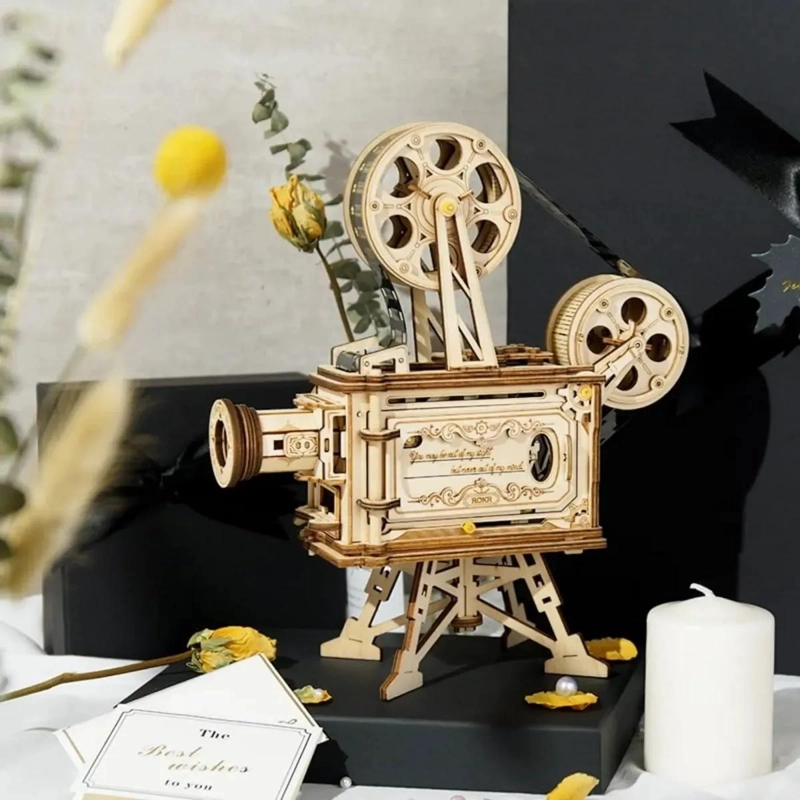 PUZZLE 3D DE MADERA PROYECTOR MECANICO - 2