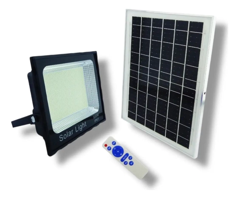 PROYECTOR SOLAR LED 500W CON PANEL SOLAR Y 1672 LEDS - 1