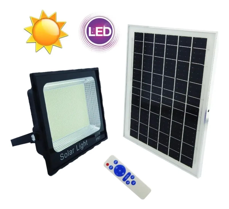 PROYECTOR SOLAR LED 500W CON PANEL SOLAR Y 1672 LEDS - 2