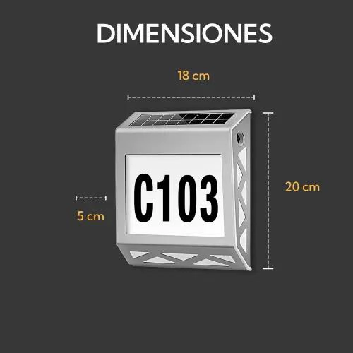 PACK 6 APLIQUES SOLARES RESISTENTES AL AGUA CON NUMEROS - 4