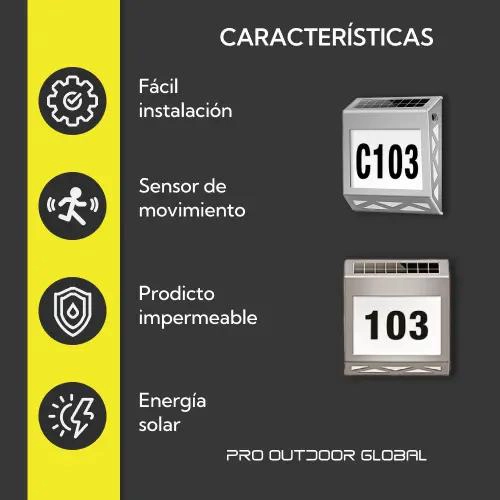 PACK 6 APLIQUES SOLARES RESISTENTES AL AGUA CON NUMEROS - 5