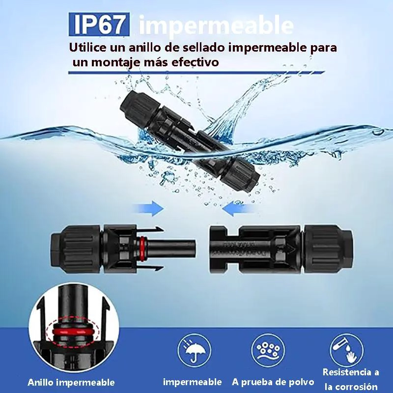 CONECTOR MC4 MACHO Y HEMBRA PARA PANEL SOLAR 40 PARES - 2