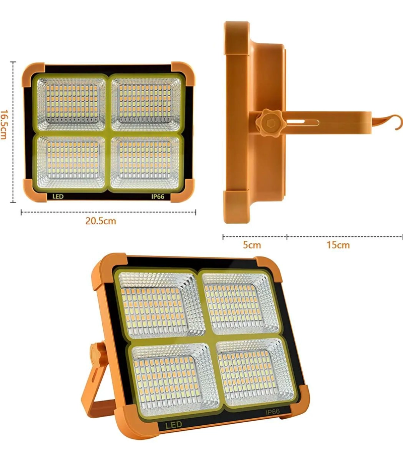 REFLECTOR LED 1000W CON LUZ DE EMERGENCIA Y FOCO SOLAR - 2