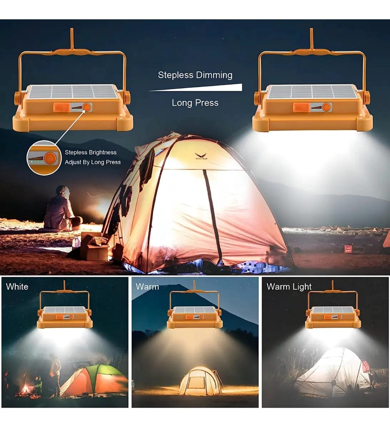 REFLECTOR LED 1000W CON LUZ DE EMERGENCIA Y FOCO SOLAR - 4