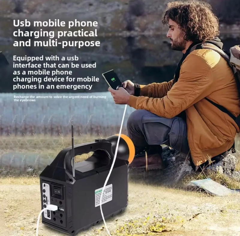 KIT SOLAR DE EMERGENCIA CON 3 AMPOLLETAS Y PUERTO USB - 2