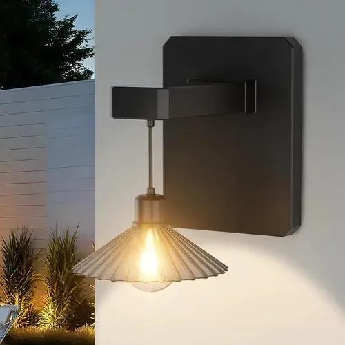 APLIQUE DE PARED SOLAR NEGRO LUZ CALIDA - 2