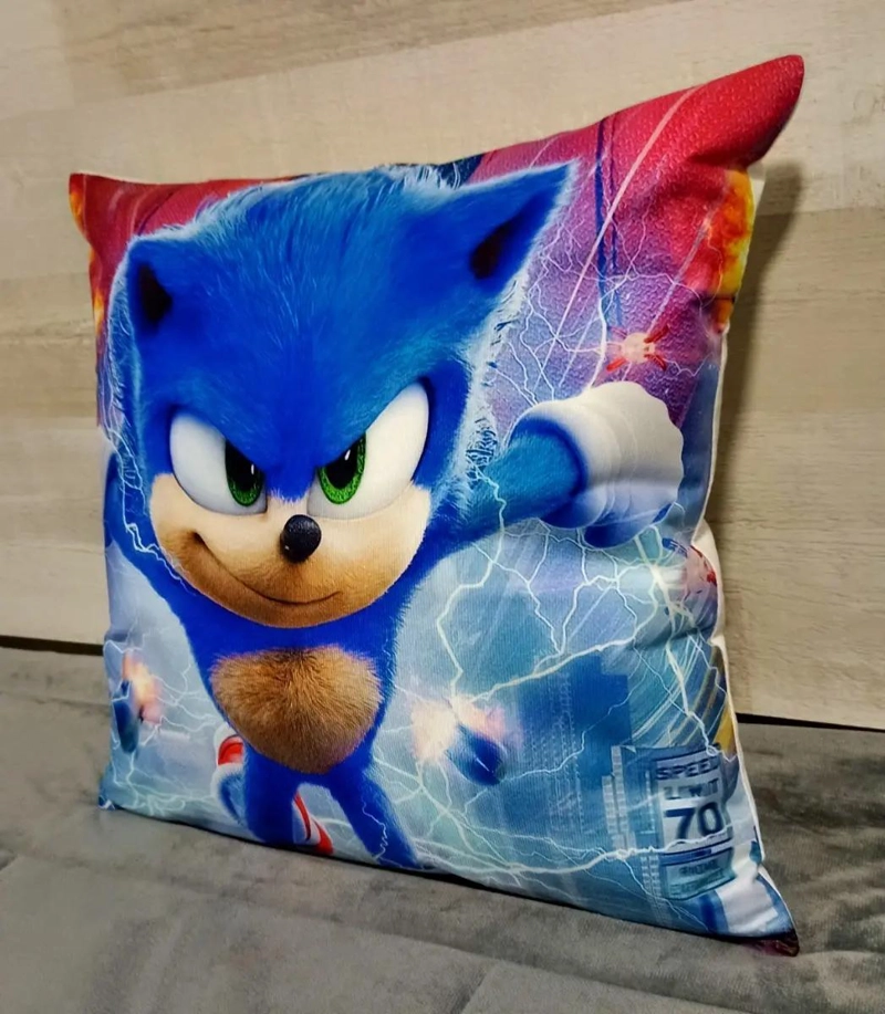 FUNDA DE FELPA PARA COJIN 45X45 CM CON DISEÑO SONIC - 2