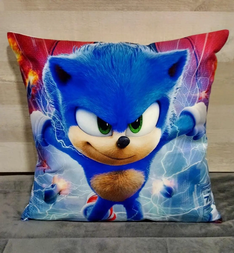 FUNDA DE FELPA PARA COJIN 45X45 CM CON DISEÑO SONIC - 3