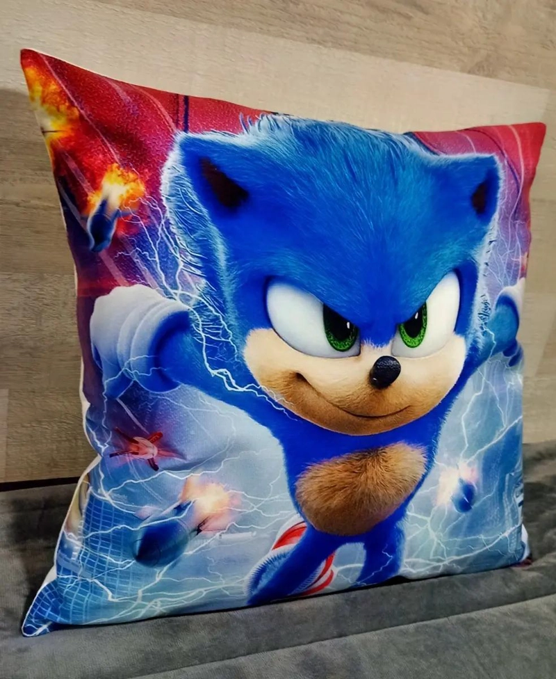 FUNDA DE FELPA PARA COJIN 45X45 CM CON DISEÑO SONIC - 4