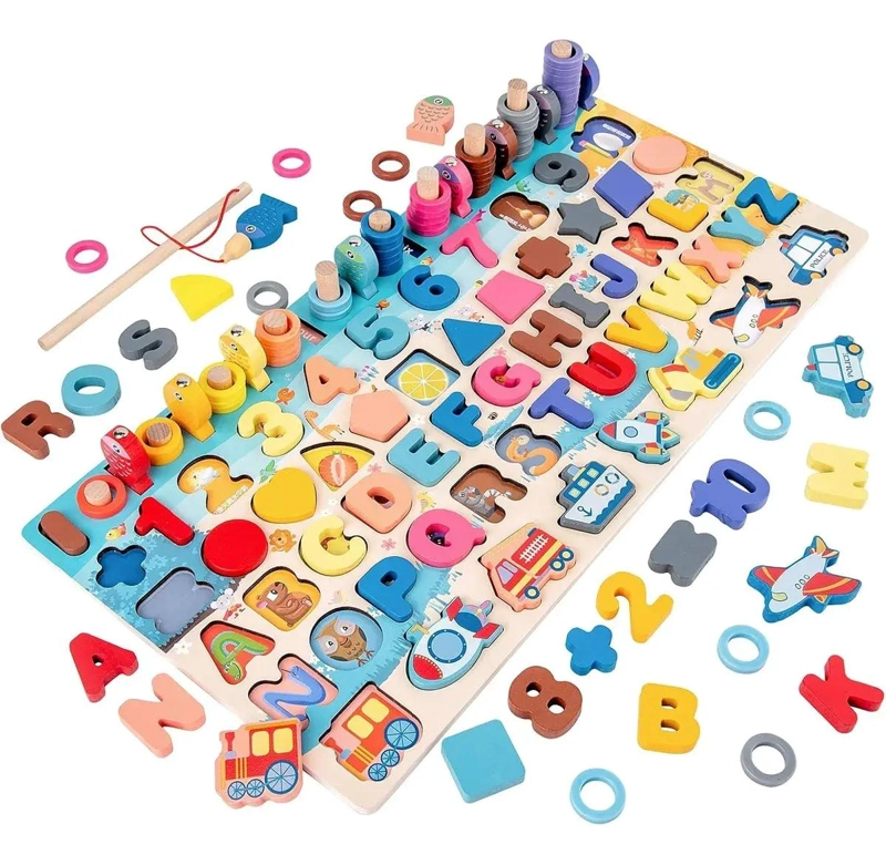 TABLERO EDUCATIVO MONTESSORI DE MADERA PARA NIÑOS - 3