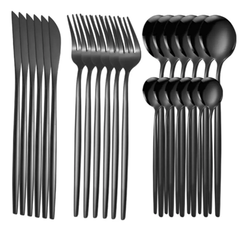SET DE CUBIERTOS DE ACERO INOXIDABLE 24 PIEZAS - 1