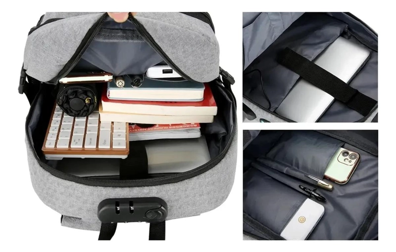 MOCHILA IMPERMEABLE OXFORD 30L CON PUERTO USB - 3