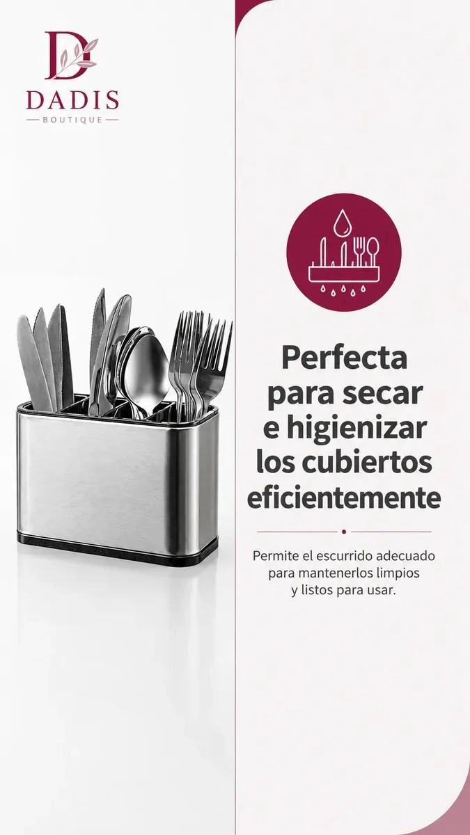 PORTA CUBIERTOS DE ACERO INOXIDABLE PARA COCINA - 3