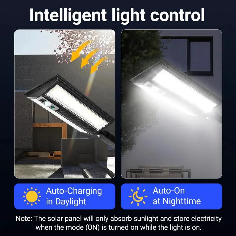 LAMPARA DE PARED SOLAR 120W CON SENSOR DE MOVIMIENTO Y MO - 2