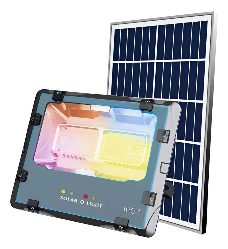 REFLECTOR SOLAR 200W MULTICOLOR RGB CON CONTROL REMOTO - 1