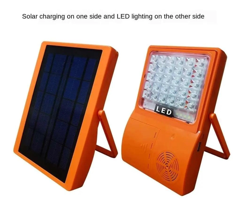 FOCO SOLAR PORTATIL CON PARLANTE BLUETOOTH Y CARGADOR USB - 2