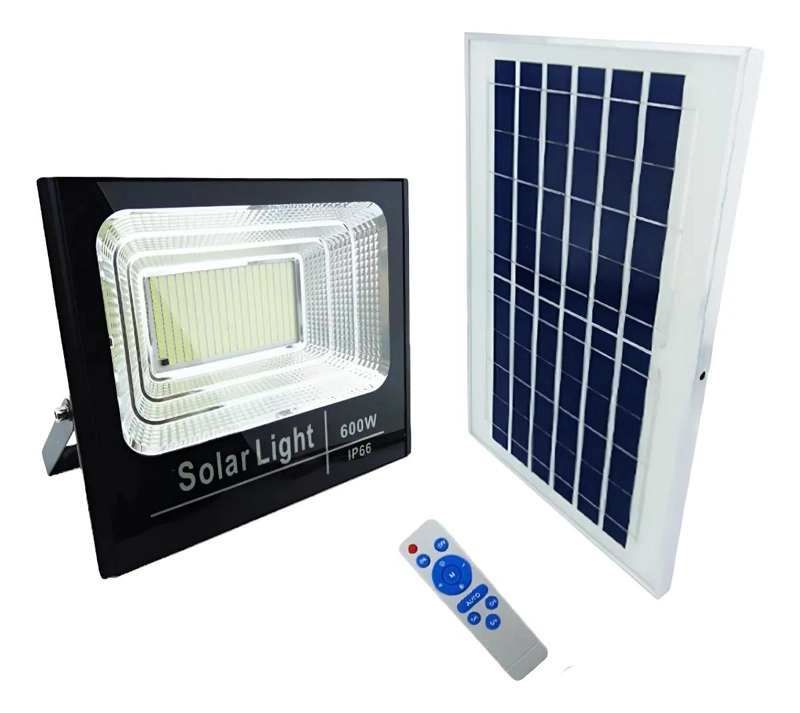 PROYECTOR SOLAR LED 600W CON 380 LEDS Y PANEL SOLAR - 1