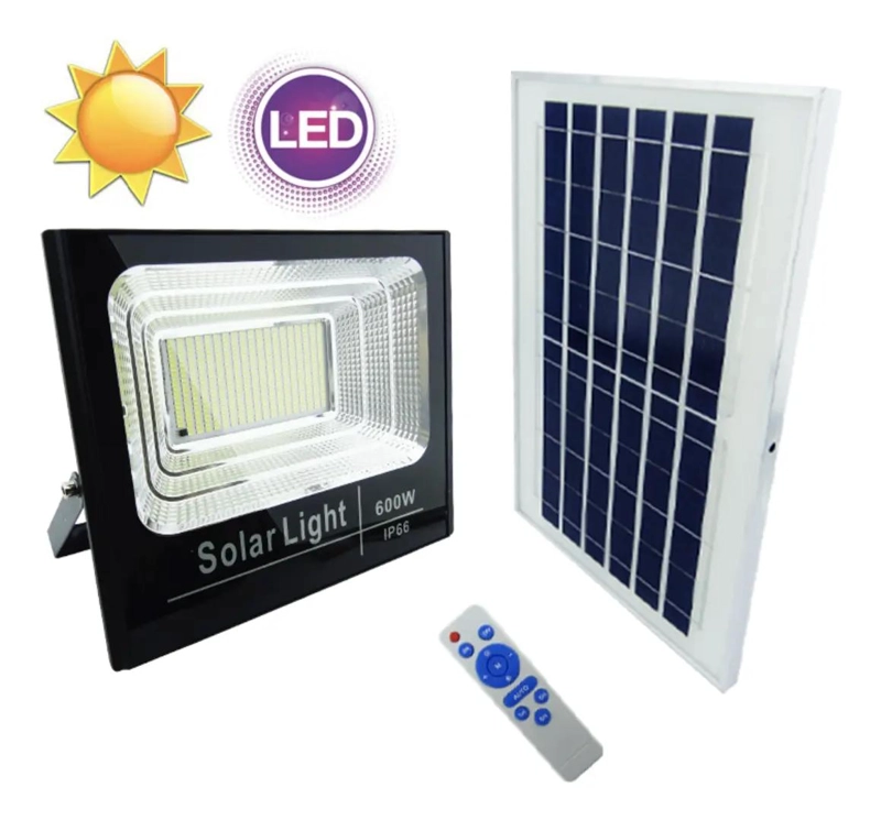 PROYECTOR SOLAR LED 600W CON 380 LEDS Y PANEL SOLAR - 4