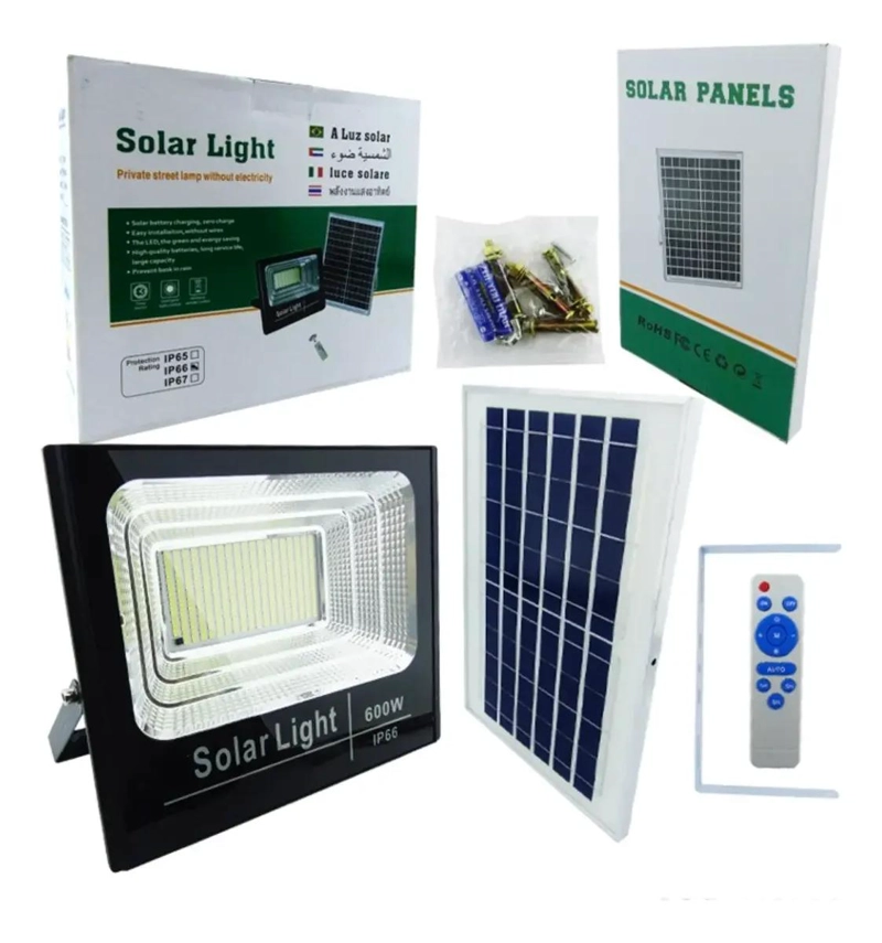 PROYECTOR SOLAR LED 600W CON 380 LEDS Y PANEL SOLAR - 5