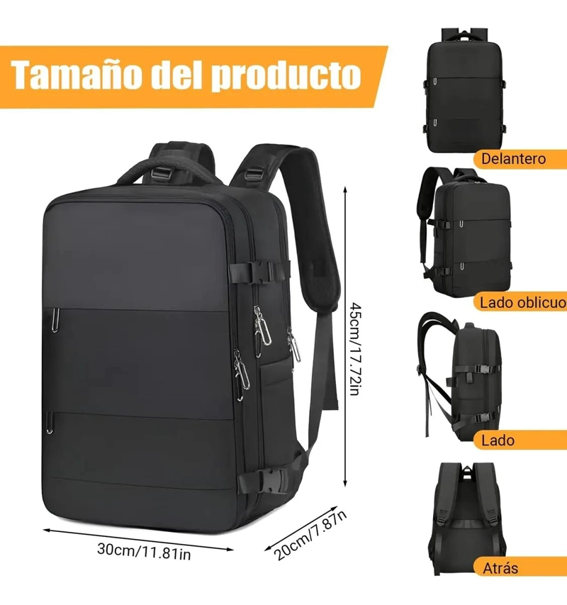 MOCHILA MALETA IMPERMEABLE ANTIRROBO PARA NOTEBOOK 35L - 2