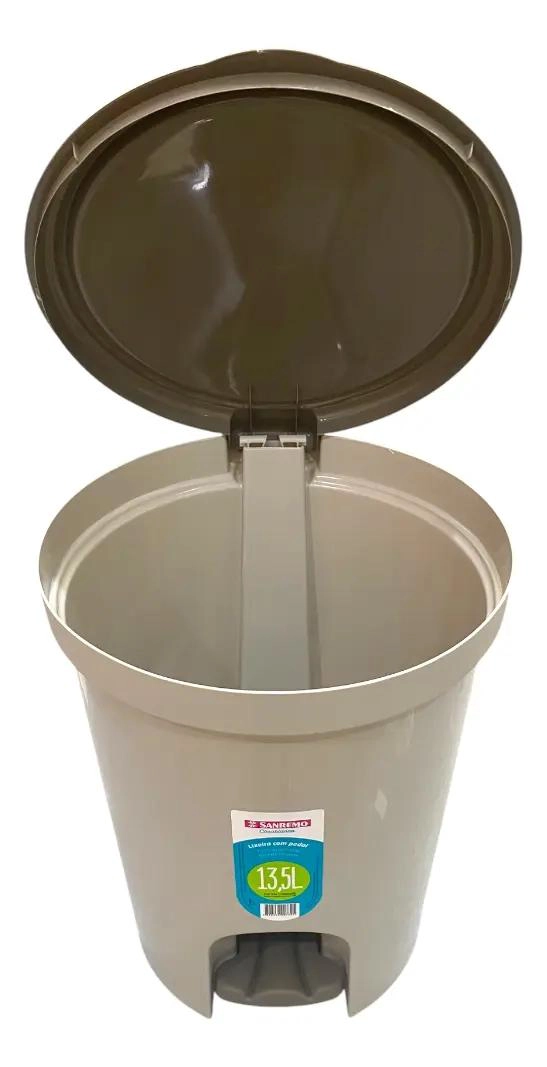 BASURERO PLASTICO CON TAPA Y PEDAL 13,5 LITROS - 4